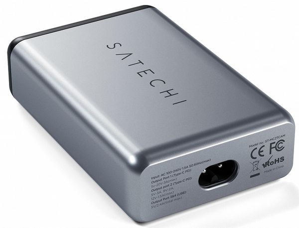 Сетевое зарядное устройство Satechi Dual Travel Charger 78W ST-MC2TCAM (Silver)