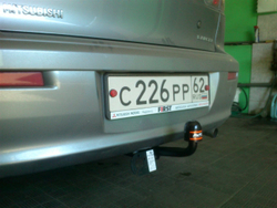 Фаркоп для Mitsubishi Lancer X 2007-2012 седан (без электрики) (паспорт и сертификат) AvtoS.MI19