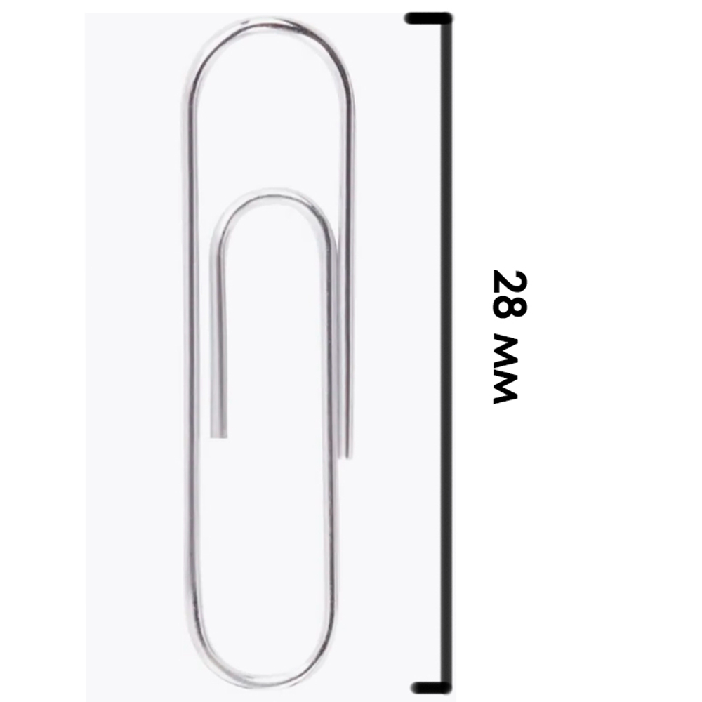 Скрепки BERLINGO 28 мм, никелированные, 100 шт/упак