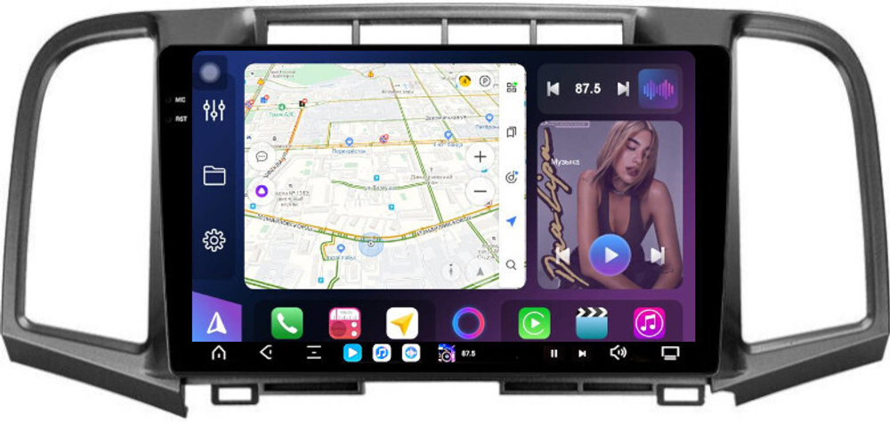 Магнитола для Toyota Venza GV10 2008-2016 (без JBL) - FarCar XXL3047M монитор 9.5" 2K QLED на Android 14, TS20, 8+256Гб, CarPlay, 4G SIM-слот