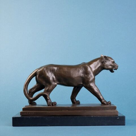 Винтаж: Бронзовая винтажная скульптура «Барс»