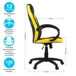 Кресло игровое Helmi HL-S07 "Boost", экокожа/ткань черная/желтая