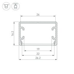 Профиль PLS-LOCK-H16-SMT-3000 ANOD (Arlight, Алюминий) 044805