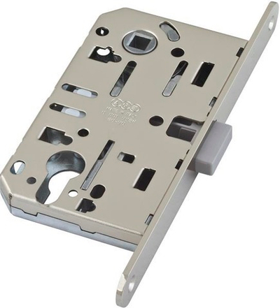 Замок магнитный AGB (Италия) матовый хром, c ответной планкой, под цилиндр