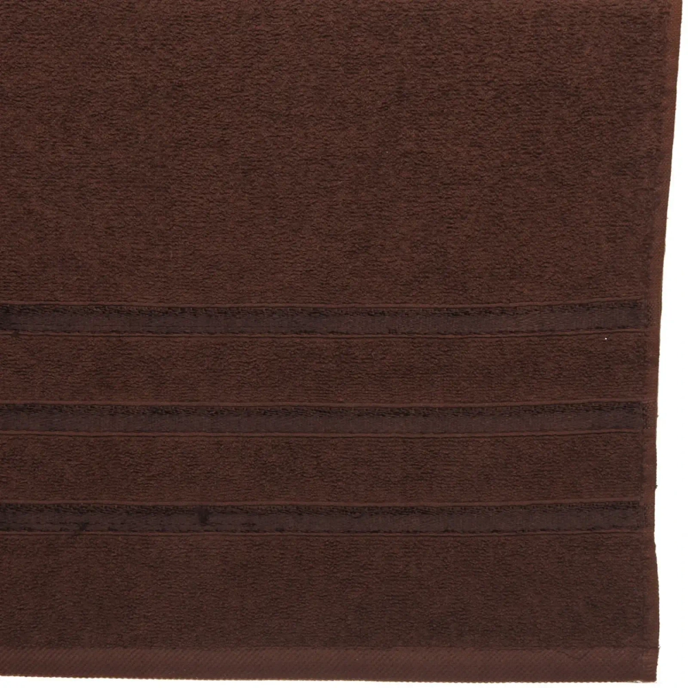 Полотенце махровое 70*140см «LUNA» цвет темно-коричневый 04040 плотность 360гр/м2 с петелькой-подвесом