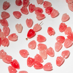 Подвеска резная "Магнолия", 8,5*6,5мм, коралловая пудра