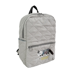 Стеганный рюкзак с кошкой "MATILDASan", серый, 25-8694-1, KUSUGURU