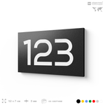 Номер на дверь 123, табличка на дверь для офиса, квартиры, кабинета, аудитории, склада, черная 120х70 мм, Айдентика Технолоджи