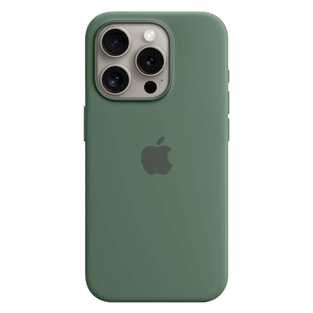 Силиконовый чехол с поддержкой MagSafe Apple Silicone Case для iPhone 15 Pro, Cypress (Кипарис)