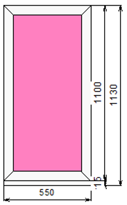 Пластиковое окно 1100 х 550 ТермА Эко с глухой створкой