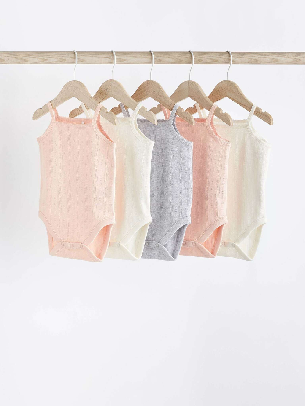 Боди без рукавов для малышей Next N35-575, 5 шт., Бежевый, Розовый