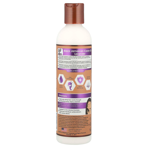 Okay Pure Naturals, Черное ямайское касторовое масло®, несмываемый кондиционер, лаванда, 237 мл (8 жидк. Унций)
