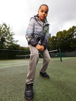 Куртка утепленная с капюшоном для мальчика Next Q61-579, Черный, Белый