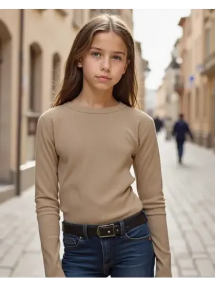 Лонгслив детский в рубчик в школу