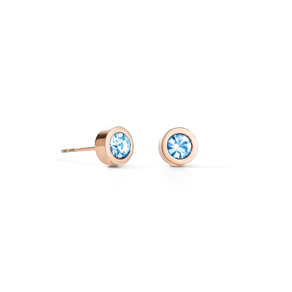 Серьги-пусеты Coeur de Lion Light Blue-Gold 0227/21-0755