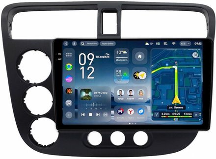 Магнитола для Honda Civic 7 2001-2005 левый руль - Teyes CC4-PRO монитор 9.5" 2K QLED на Android 13, Snapdragon 778G, AI, CarPlay, DSP, 4G SIM-слот