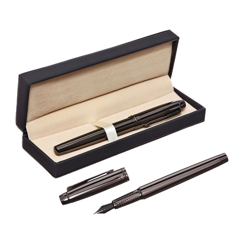 Ручка подарочная перьевая в кожзам футляре ПБ корпус темно-серый, 10562195