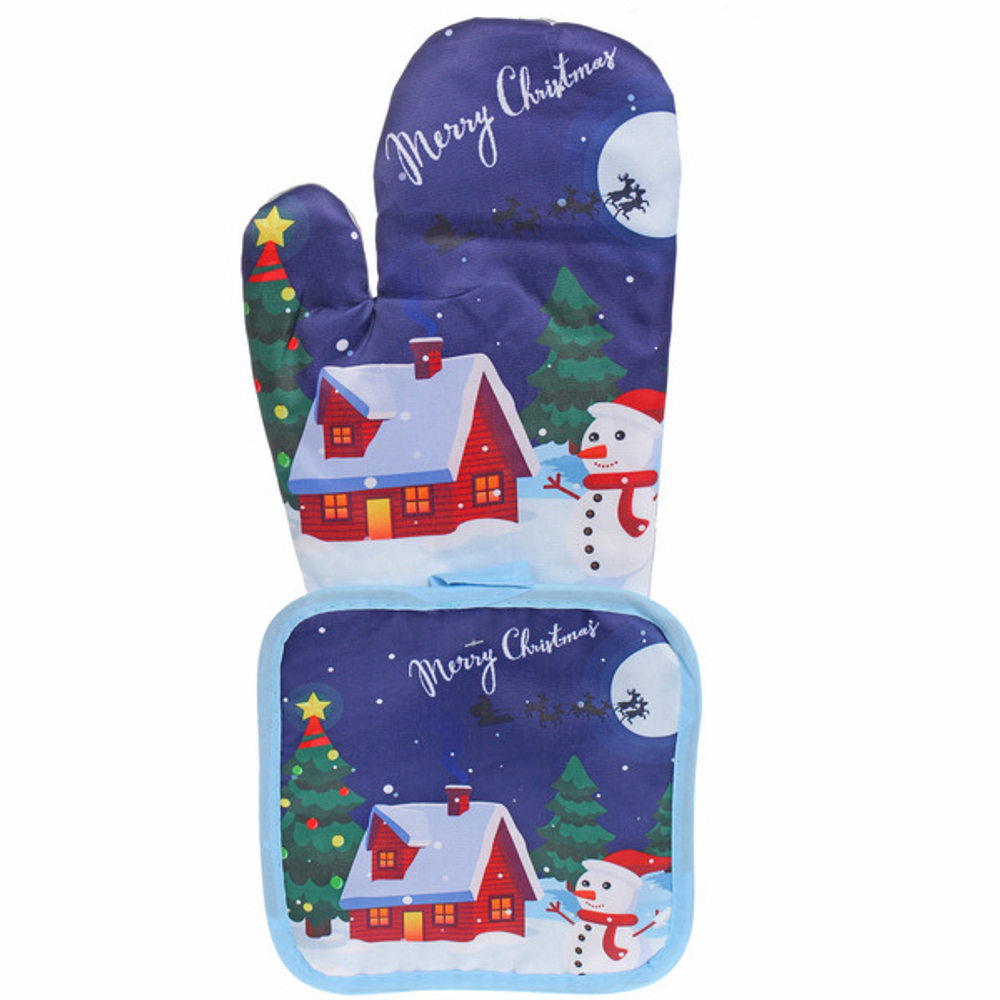 Прихватка в наборе с варежкой «Зимушка», 17,5*17,5 см и 26*17 см