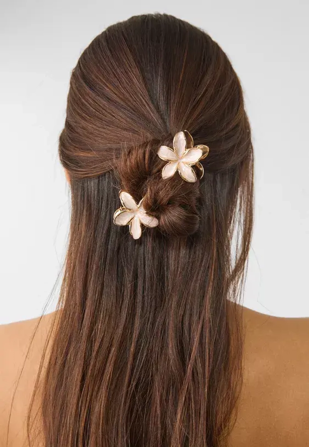 STRADIVARIUS Набор из 3 мини-заколок для волос в виде цветов, экрю