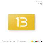 Табличка с номером 13 на дверь квартиры, для офиса, кабинета, аудитории, склада, желтая 120х70 мм, Айдентика Технолоджи