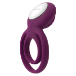 Фиолетовое эрекционное виброкольцо с подхватом мошонки Svakom Tammy Vibrating Double Cock Ring S38