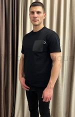 Черная футболка Loewe премиум класса с карманом