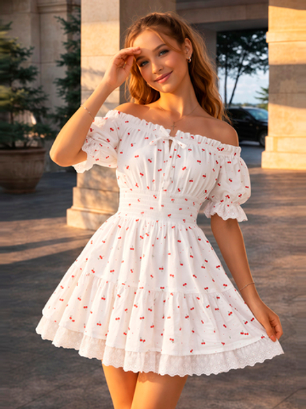 Сарафан платье летнее для девочки "Вишенки"