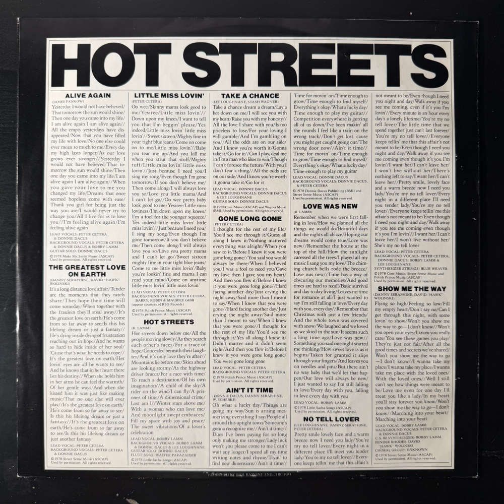 Chicago - Hot Streets (Голландия 1978г.)
