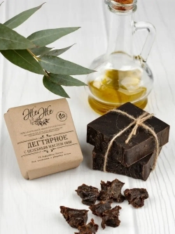 Дегтярное мыло с Маслом Ним, Чайного дерева и пчелиным воском