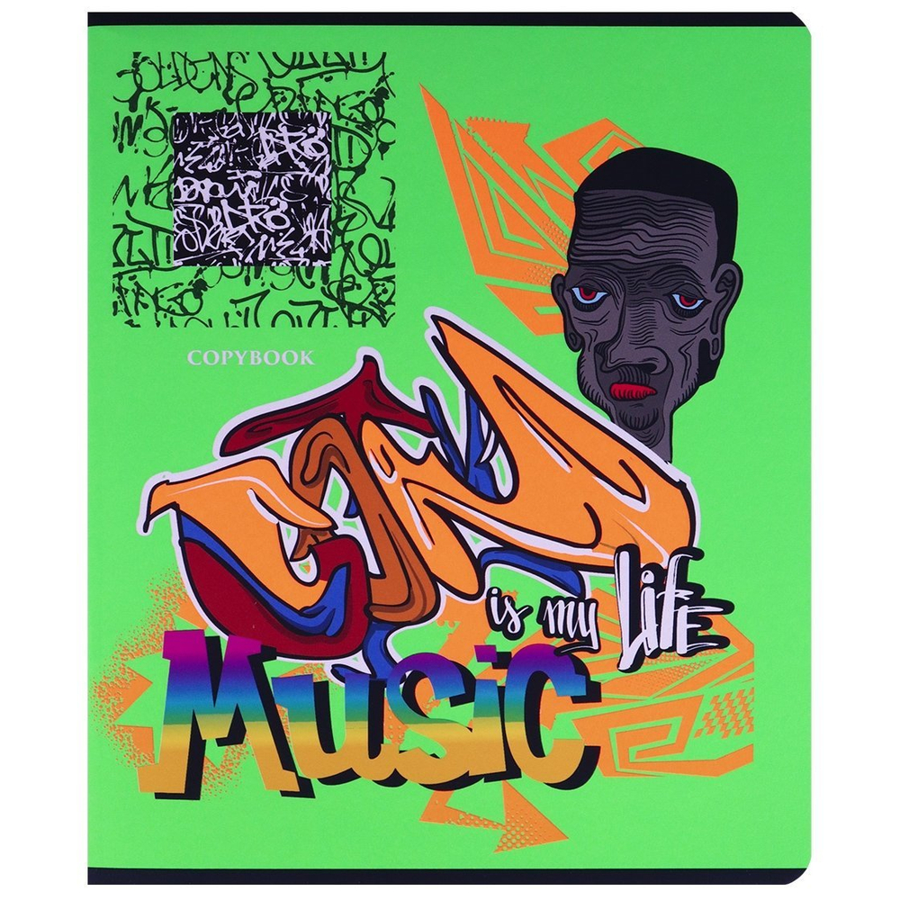 Тетрадь 48л., А5, клетка, Проф-Пресс "Искусство урбана" , скрепка, мелованный картон, soft touch, пантонная печать, 5 дизайнов