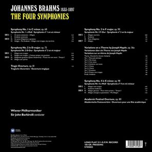 Vienna Philharmonic, Sir John Barbirolli / Brahms: The Four Symphonies (4LP)