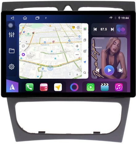 Магнитола для Mercedes-Benz G W463 2000-2006, C W203 2000-2004 (рамка большая) - FarCar BX877 монитор 13" 2K QLED на Android 13, TS10, 6+128, CarPlay, 4G SIM-слот