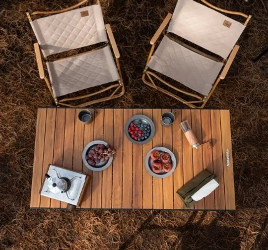 Стол туристический Naturehike увеличенный складной, 93х55х50 см. коричневый