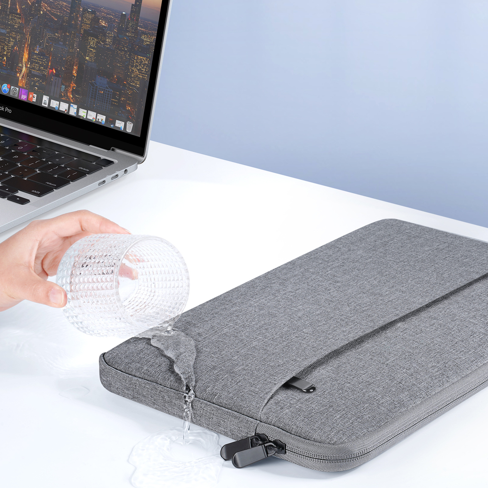 Легкая горизонтальная сумка чехол темно-серого цвета (Dark Grey) для ноутбука или планшета размером от 15.5 до 16 дюймов, серия LBDB Series