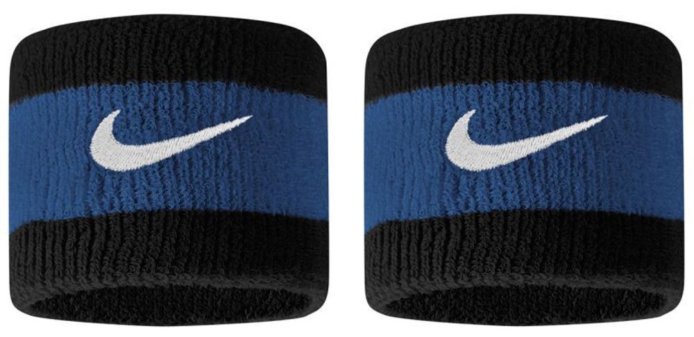 Напульсник теннисный Nike Swoosh Wristbands - black/star blue/white