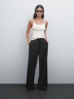 Massimo Dutti Трикотажный топ, натуральный, кремовый