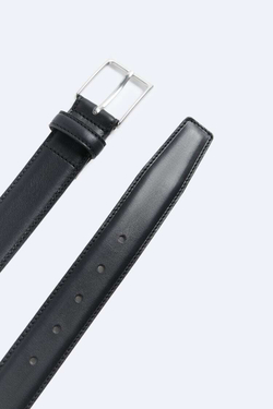 ZARA МУЖСКОЙ КОЖАНЫЙ РЕМЕНЬ, ЧЕРНЫЙ