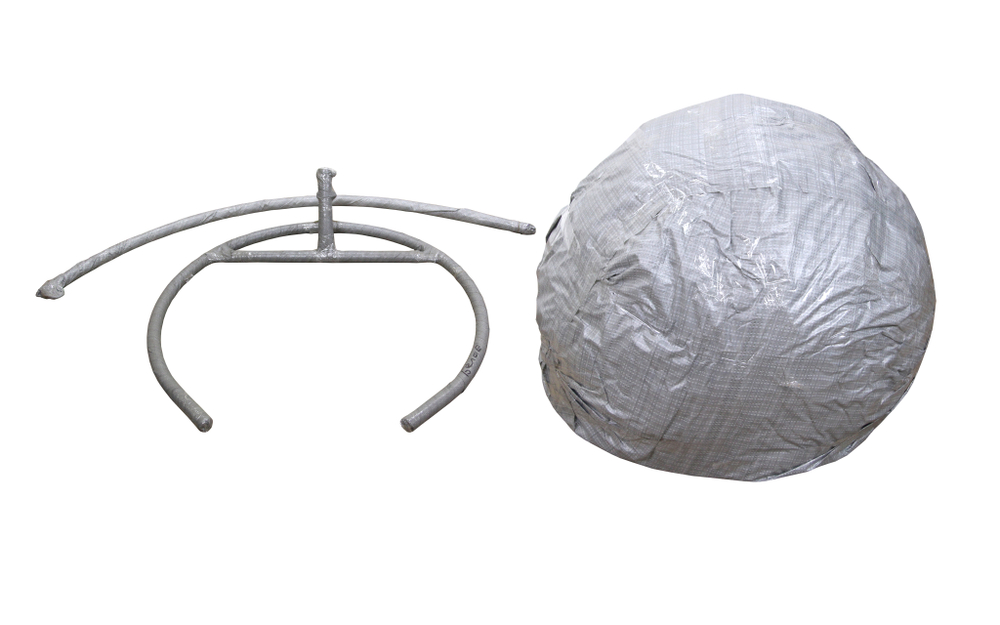 Кресло подвесное Сфера арт.CN600-2024 (стойка+основание.белое.,корзн.белая.,подуш.бирюзовая. 3уп.(М))