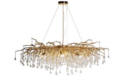 Люстра 120x60x36см Garda Decor золотая со стекляными каплями