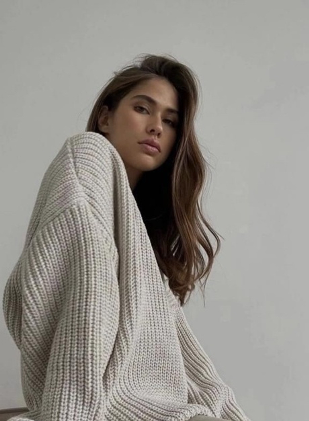 Свитер женский вязка, цвет молочный, размер 42-52