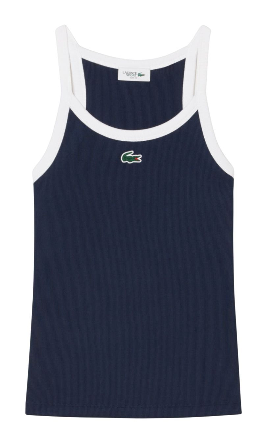 Топ теннисный Lacoste Sport Ultra Dry Ribbed Knit Tank - navy blue/white