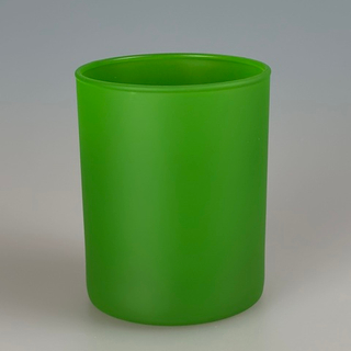 Зеленый стеклянный матовый подсвечник 225 мл (6 штук)