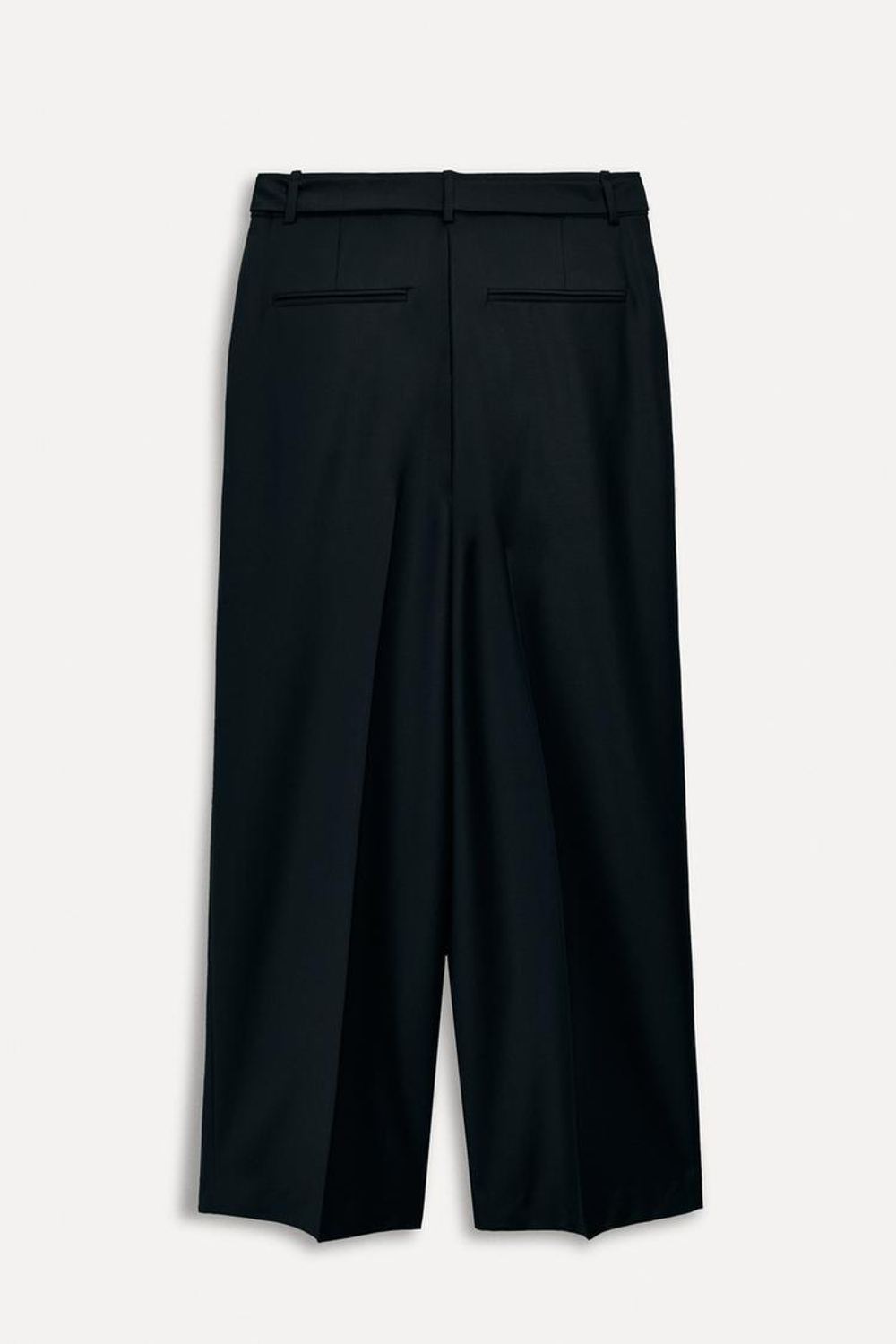 ZARA БРЮКИ ИЗ СМЕСОВОЙ ШЕРСТИ С ПОЯСОМ — 50TH ANNIVERSARY, ЧЕРНЫЙ