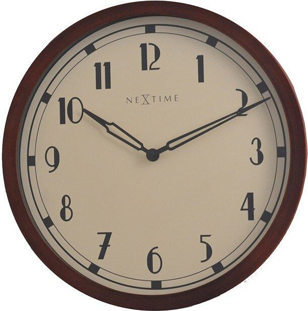 Настенные часы NeXtime Royal, металл, 60 см, коричневые