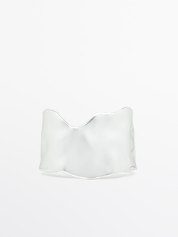 Massimo Dutti Широкий браслет асимметричной формы, серебряный