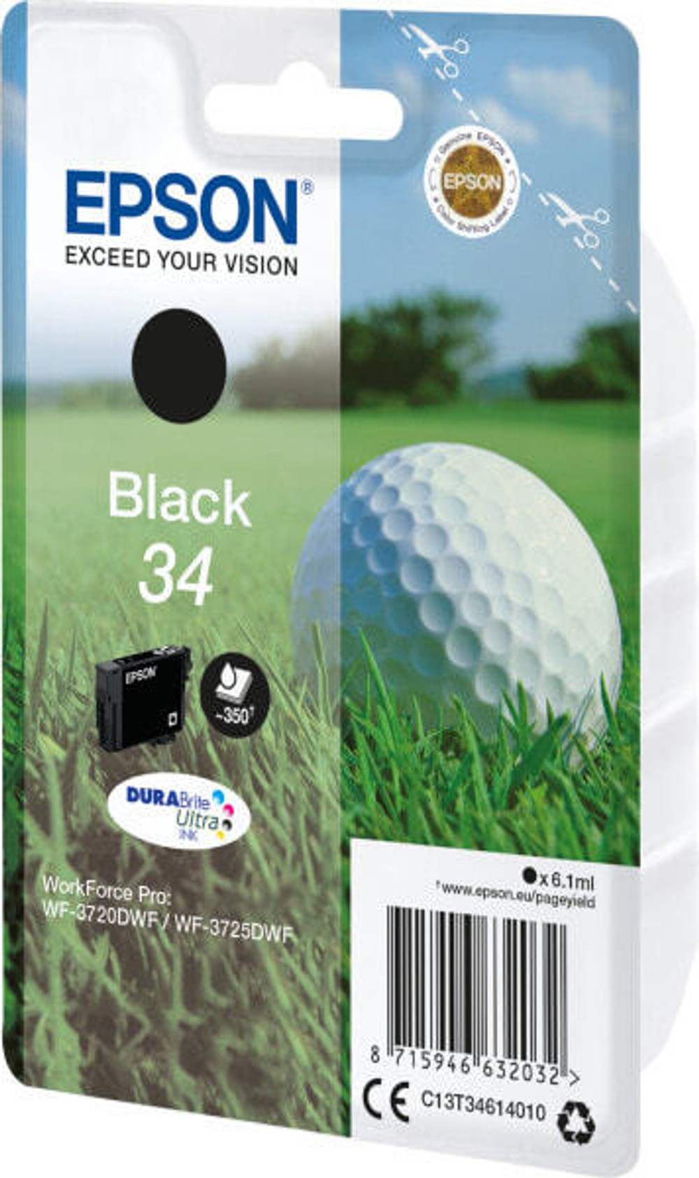 Epson Golf ball C13T34614020 струйный картридж Подлинный Черный 1 шт
