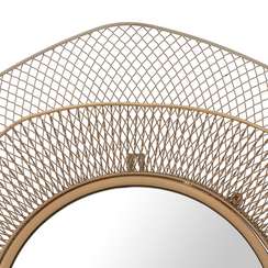 Зеркало Vinger, Ø79 см, бежевое/золотое