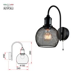 Бра светильник Rivoli   5096-401 настенный 1 х Е27 40 Вт лофт - кантри с выключателем