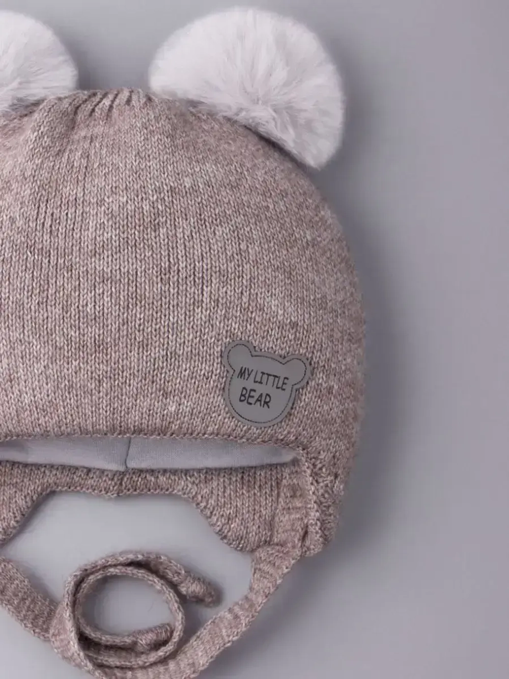 Шапка детская зимняя вязаная с ушками