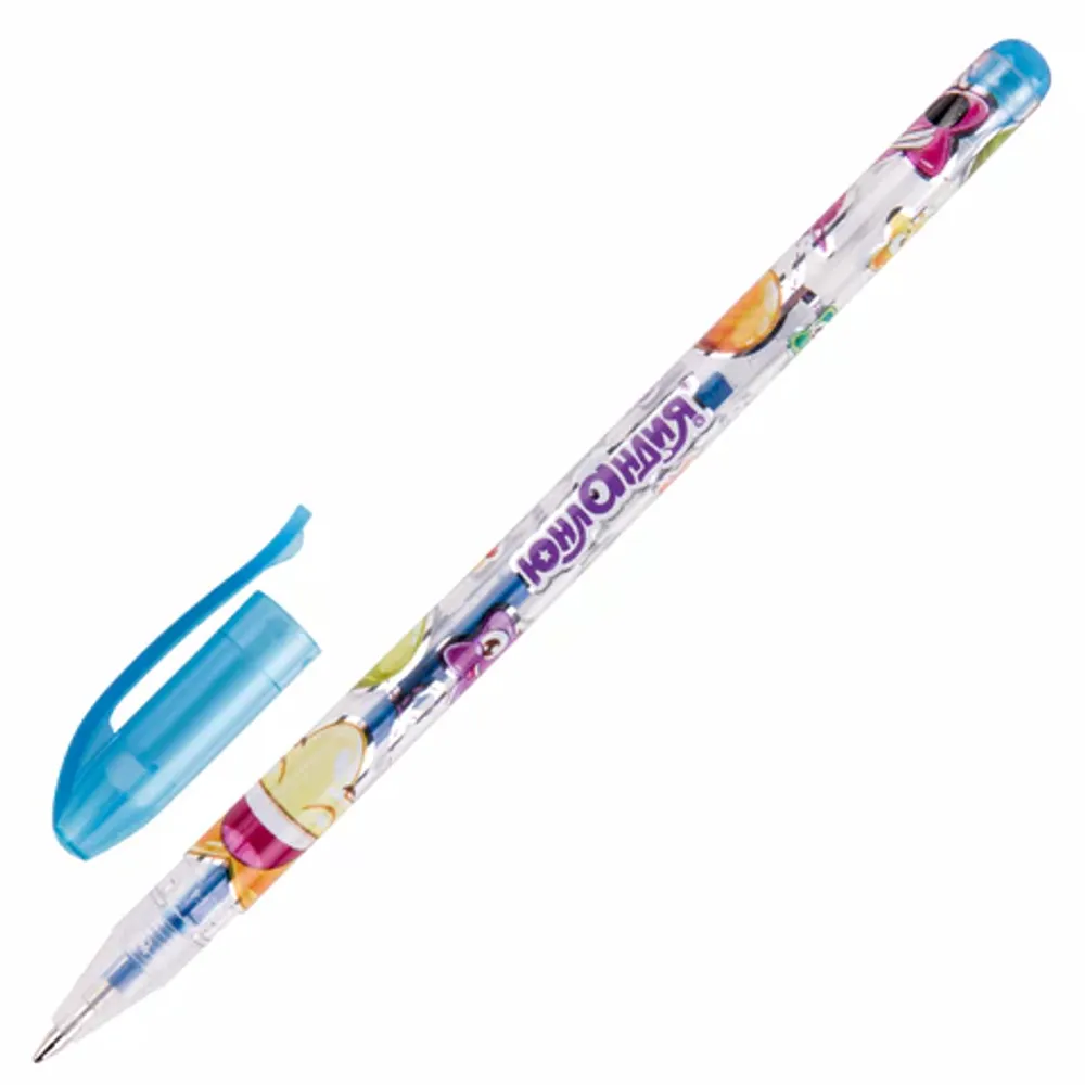 Набор гелевых ручек 6цв. Юнландия, 0,5мм, блестки, корпус с печатью